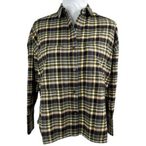 Everlane Women's NWT Beach Plaid The Boxy Flannel Organic Cotton Shirt XS/C46.25